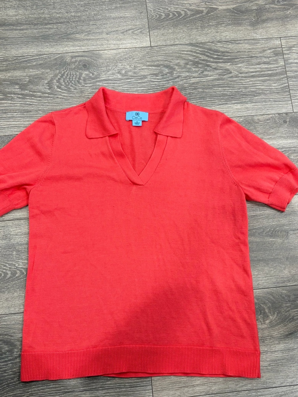 CeCe V-Neck Polo Top